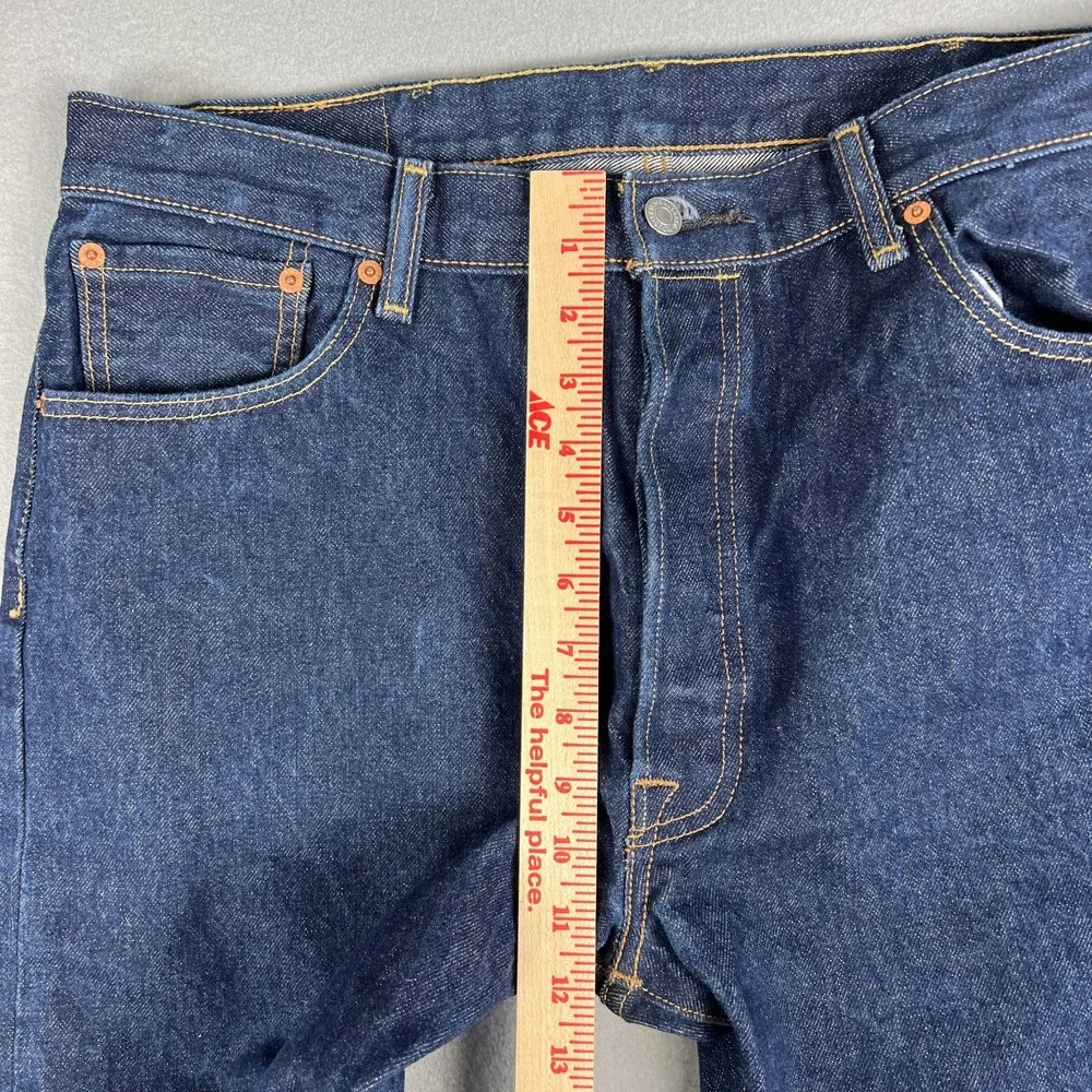 Levis 501 Jeans Fit 36x32 Original Fit Straight Fit Dark Wash Denim Button Fly‎